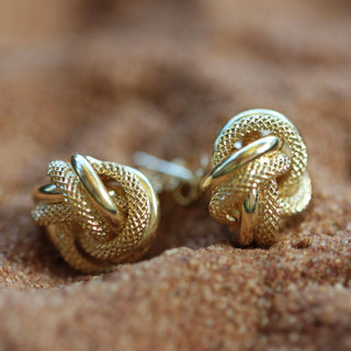 Nœuds sablé et lisse 12mm Bijoux or 18K - TRANSAC'OR