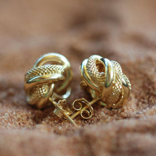 Nœuds sablé et lisse 12mm Bijoux or 18K - TRANSAC'OR