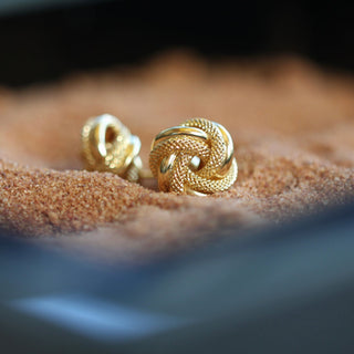 Nœuds sablé et lisse 12mm Bijoux or 18K - TRANSAC'OR