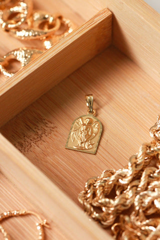 Pendentif ange gardien 11x18mm Bijoux or 18K - TRANSAC'OR