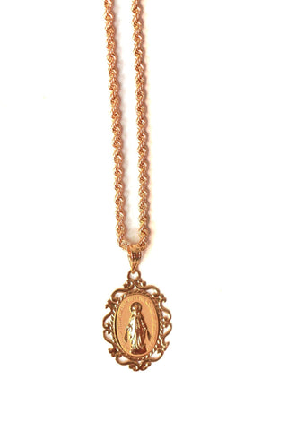 Pendentif vierge bords festonnées 16x23mm Bijoux or 18K - TRANSAC'OR