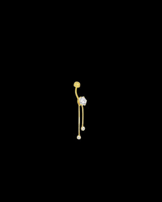 Piercing nombril courbe 10mm avec zirconium 6mm Bijoux or 18K - TRANSAC'OR